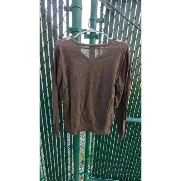 Women's St Johns Bay brown and cream argyle sweater size XL - Picture 4 of 6